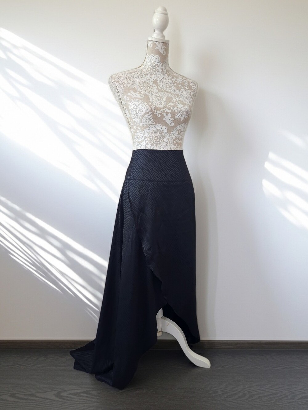 Lulu's Black Asymmetrical Maxi Skirt